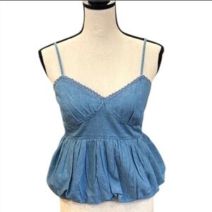 Arizona Jean Company Blue Smocked Camisole